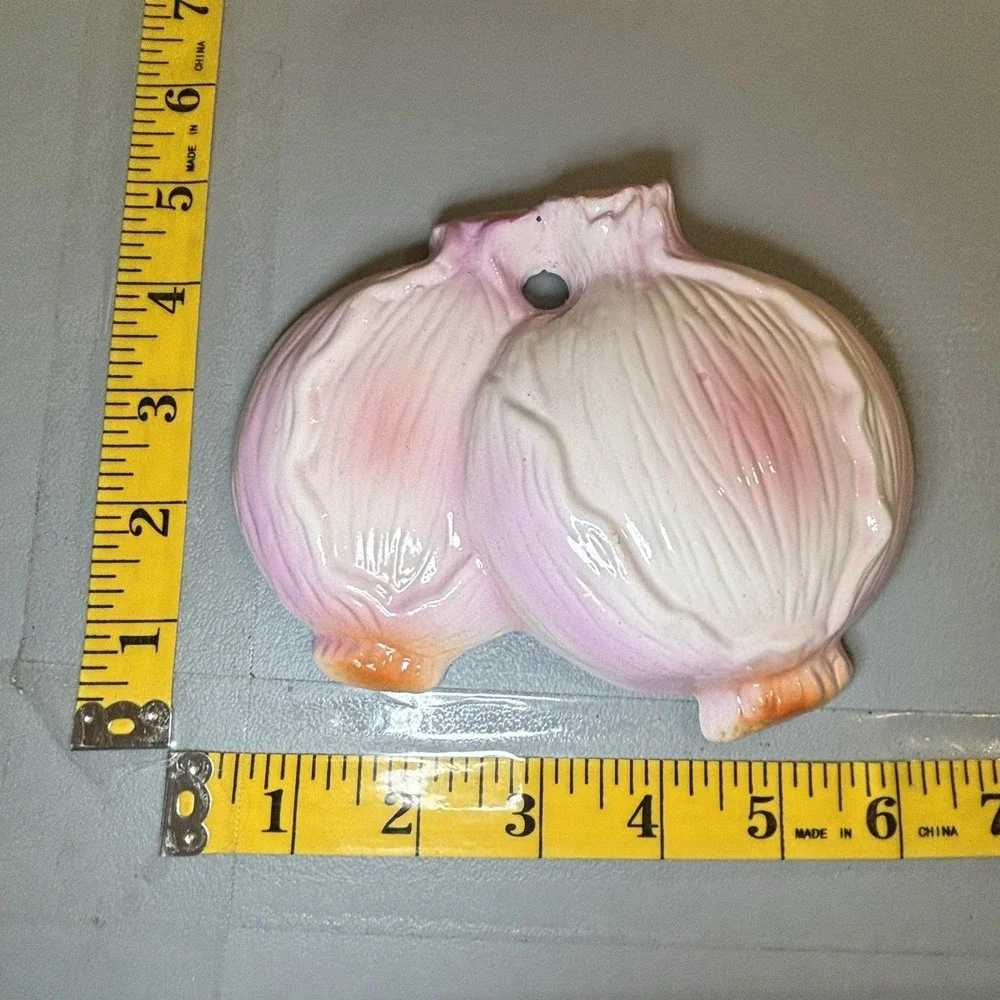 Purple Ceramic Onion Wall Hanging Vintage Vegetable Kitschy Kitchen Decor 70's